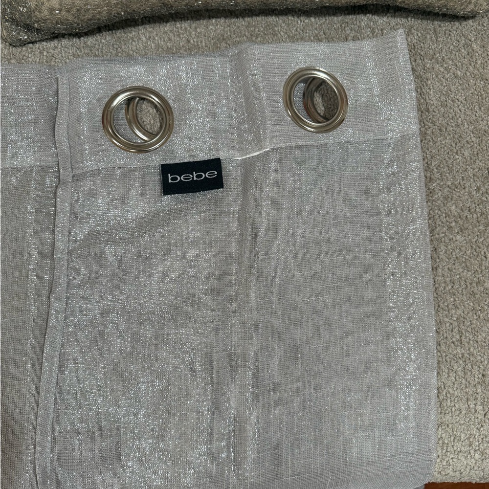 Silver sparkling Grommet Curtains - Picture 2 of 14